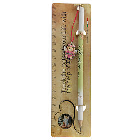 Pink souvenir pencil and ruler ENG
