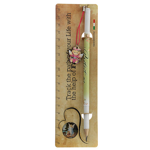 Pink souvenir pencil and ruler ENG 1