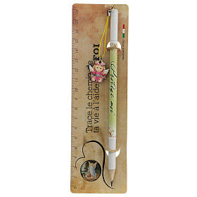 Pink souvenir pencil and ruler FRE