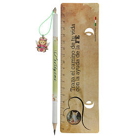 Pink souvenir pencil and ruler SPA
