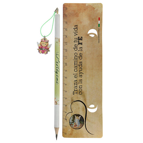 Pink souvenir pencil and ruler SPA 2