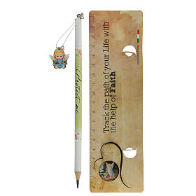 Pencil party favor with ruler boy, English