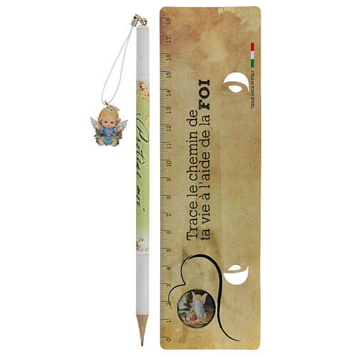 Blue souvenir pencil and ruler FRE 2