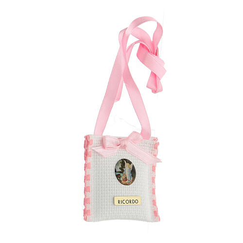 Guardian angel crib medal pink square 2