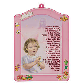 Bildchen mit dem Ave Maria in rosa für Mädchen
