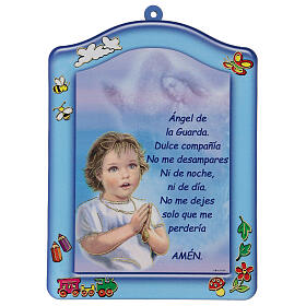 Angel of God prayer, blue wall decoration SPA