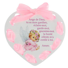 Heart with pink ribbon, Angel of God FRE