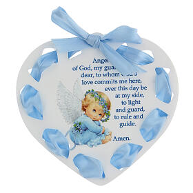 Heart with blue ribbon, Angel of God ENG