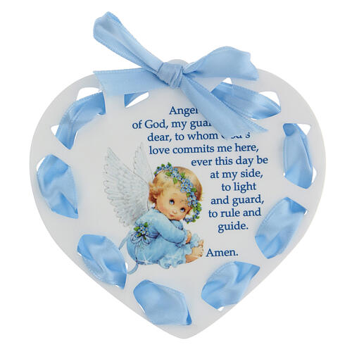 Blue crib medallion Angel of God, English 1