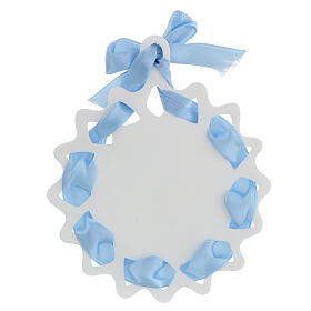 Blue crib medal star with Spanish prayer