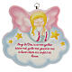 Guardian angel wall plaque, pink in French s1