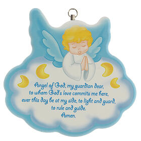 Guardian angel wall plaque, blue in English