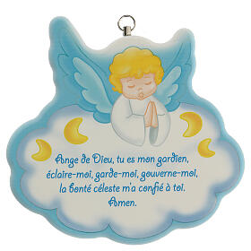 Guardian angel wall plaque, blue in French