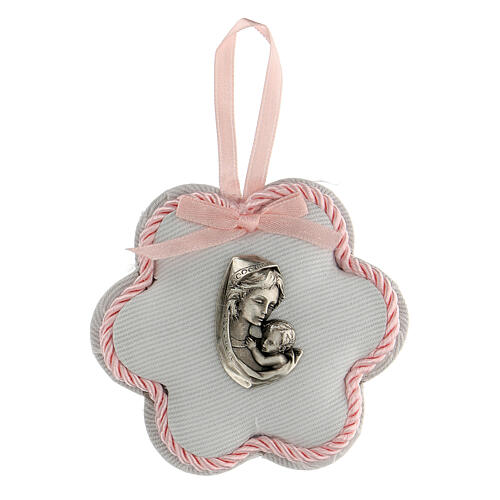 Medalha de berço flor maternidade cor-de-rosa 1
