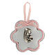 Medalha de berço flor maternidade cor-de-rosa s1