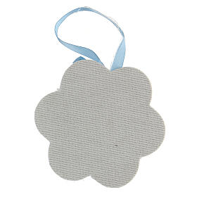Medalha de berço flor maternidade azul s3