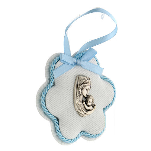Medalha de berço flor maternidade azul 2