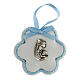 Medalha de berço flor maternidade azul s1
