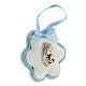 Medalha de berço flor maternidade azul s2