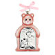 Pink teddy bear with metal angels plaque s1