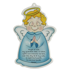 Angel of God prayer on blue icon ENG