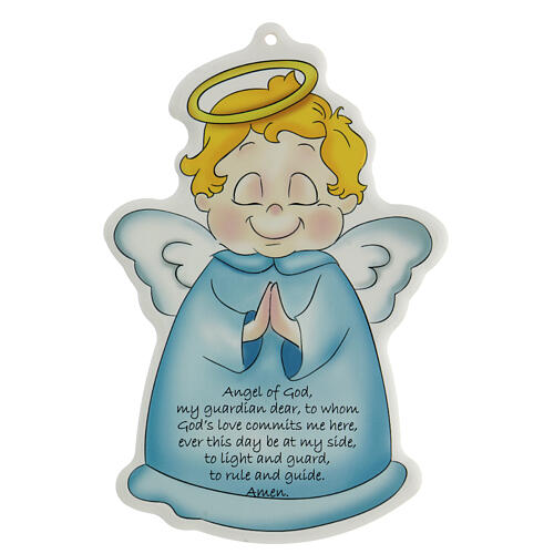 Angel of God figure icon blue in English 1