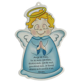 Angel of God prayer on blue icon FRE