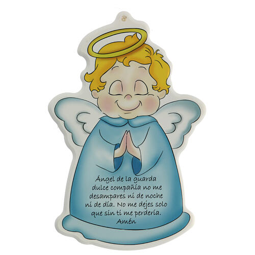 Angel of God prayer on blue icon SPA 1