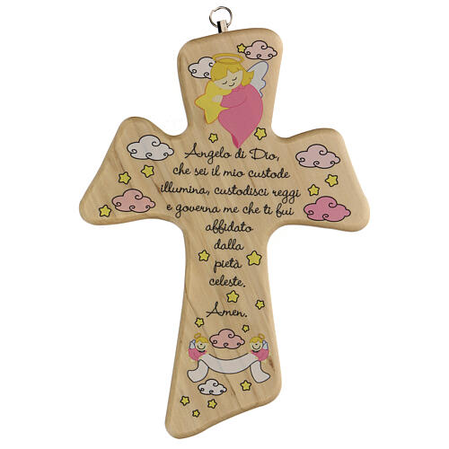 Kreuz aus Holz mit Gebet für Mädchen 1