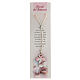 Baptism souvenir with pink elastic rosary, Italian prayer s1