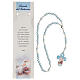Baptism rosary pearlized blue glass with Italian prayer s2