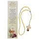 Communion favour, elastic rosary in pearl glass and prayer s2