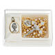 Communion souvenir set with golden rosary and pearl glass s1