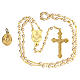 Communion souvenir set with golden rosary and pearl glass s3