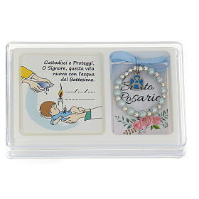 Souvenir box for Baptism, beads pictures and rosary booklet