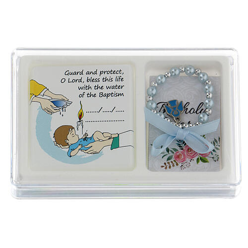 Baptism box set of decade rosary and picture, English 1