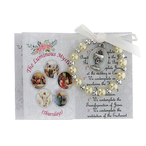 Holy Communion box set for girl, single decade rosary and picture ENG 2
