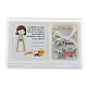 Holy Communion box set for girl, single decade rosary and picture SPA s1