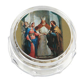 Wedding souvenir, silver rosary and wedding rings s4