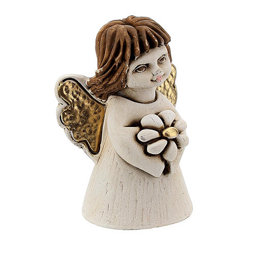 Resin angel with golden wings and heart, 5 cm 3