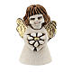 Resin angel with golden wings and heart, 5 cm s1
