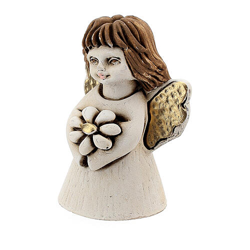Little angel figurine in resin with golden wings heart 5 cm 2