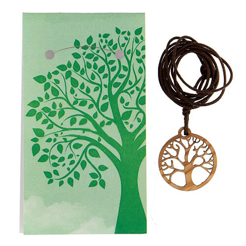 Tree of Life pendant in olive wood 3