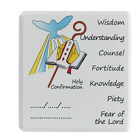 First Confirmation keepsake wooden picture English 