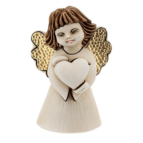 Angel with heart in resin, 10 cm 1