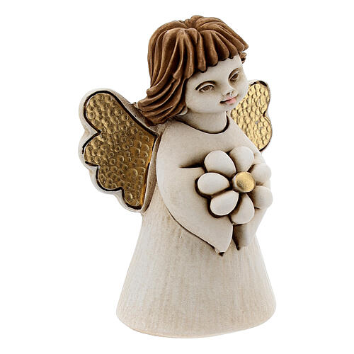 Angel figurine hands joined with flower 10 cm 3