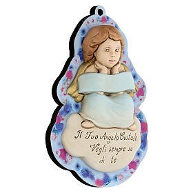 Angel resin to hang, blue and flowers version ITA