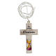 Holy Communion souvenir, white cross with lace FRE s1