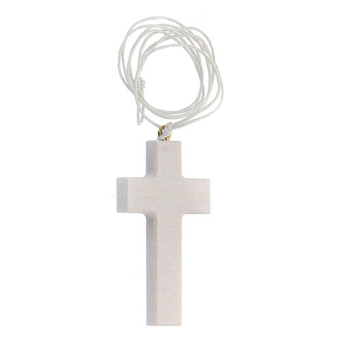 Holy Communion souvenir, pink cross with lace ENG 2