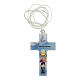 First Communion favor for boys white cross with cord, Italian s1